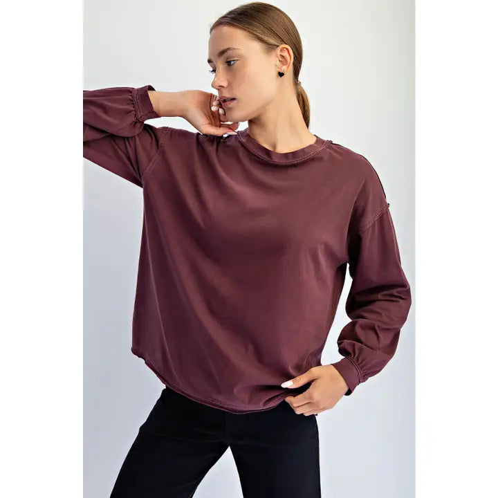 Washed Raw Edge Crew