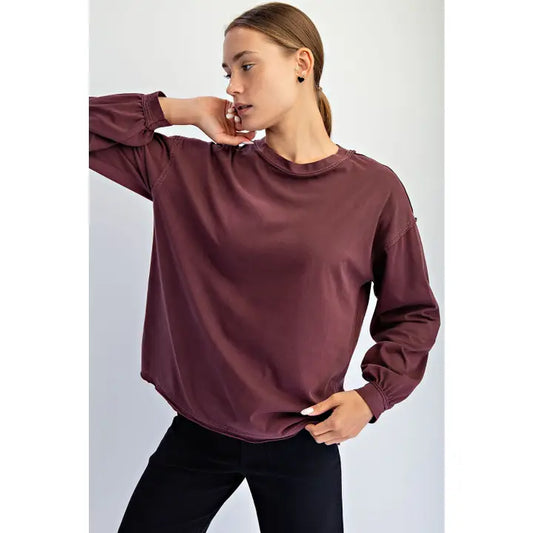 Washed Raw Edge Crew