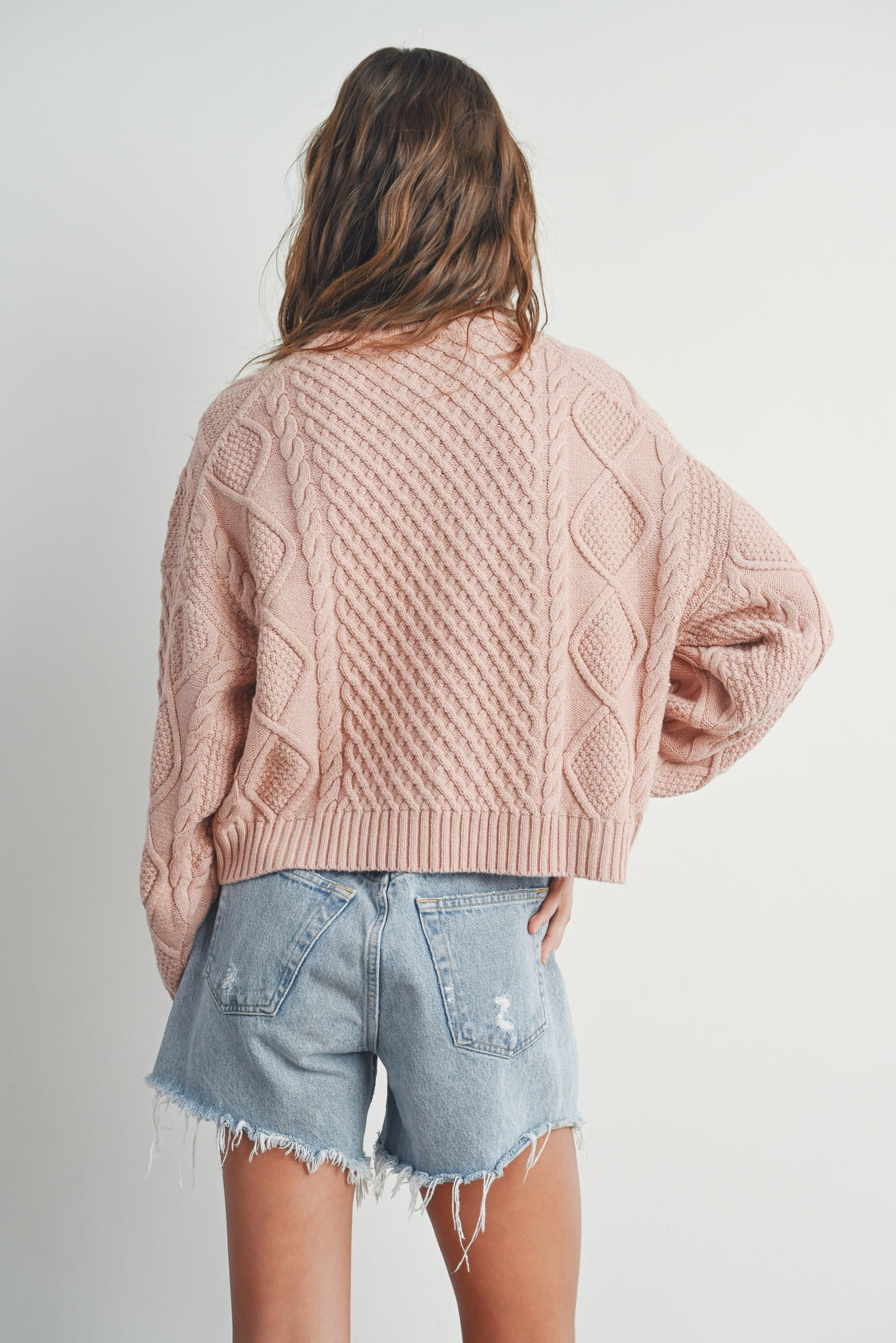 Blush Cable Knit Sweater