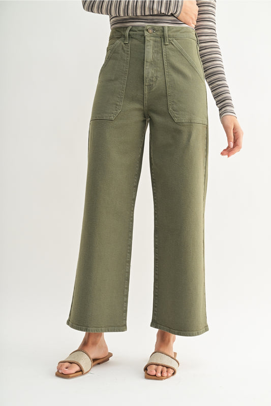 Cargo Pocket Wide Leg Pants
