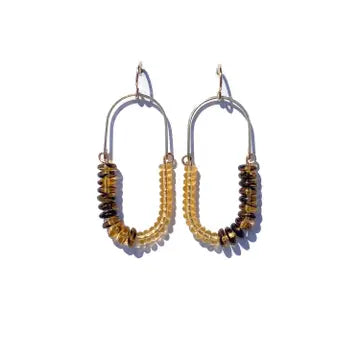 Balance Earrings- Tortoise + Topaz