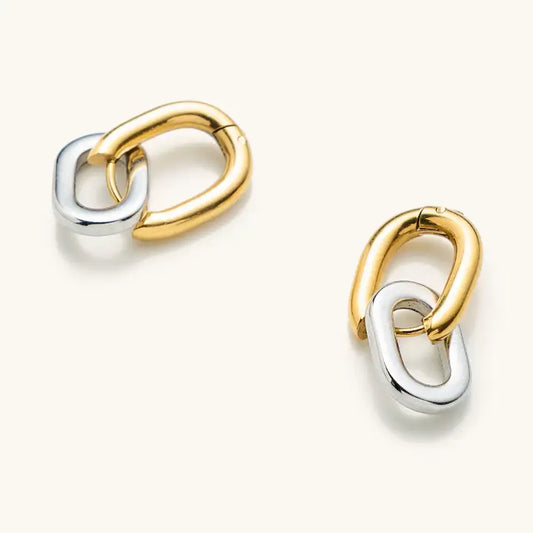 Mixed Metal Link Hoops