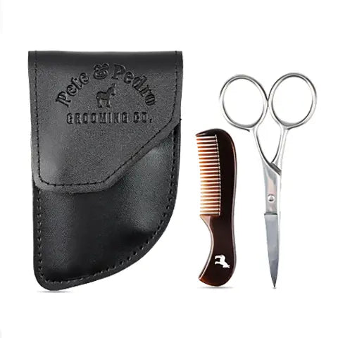 Beard Care Comb & Scissors Kit