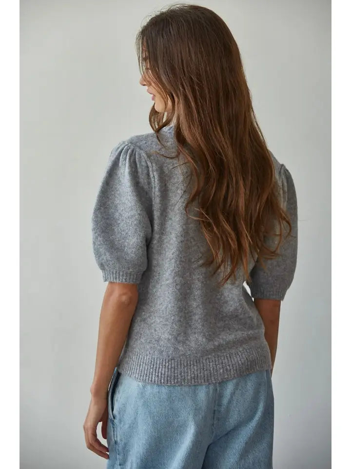 Puffed Short Sleeve Sweater