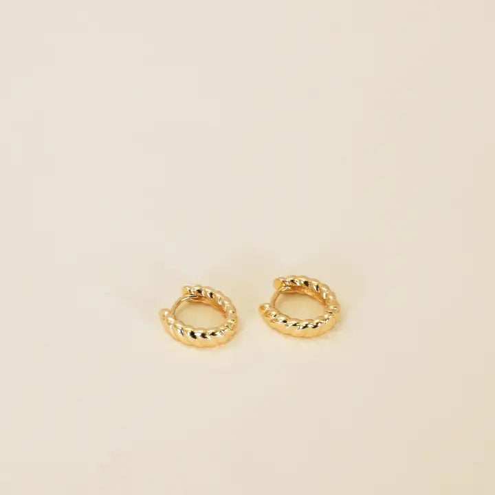 Small Channel Gold Hoop Earrings
