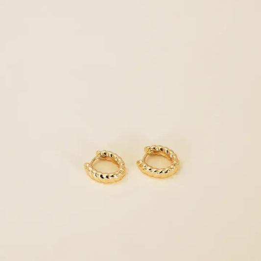 Small Channel Gold Hoop Earrings