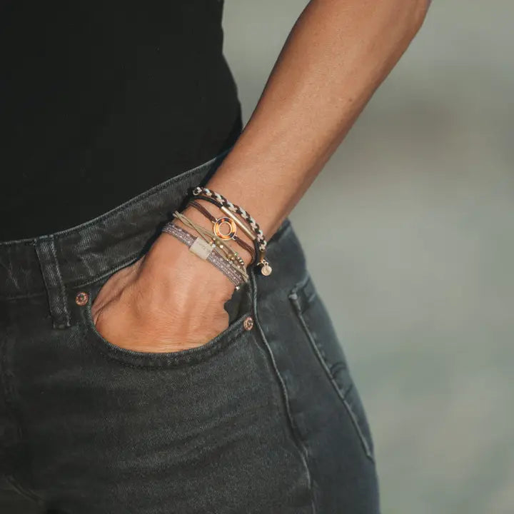 Ember" Tortoise Shell Ring Charm with Gold, Browns and Neutrals.