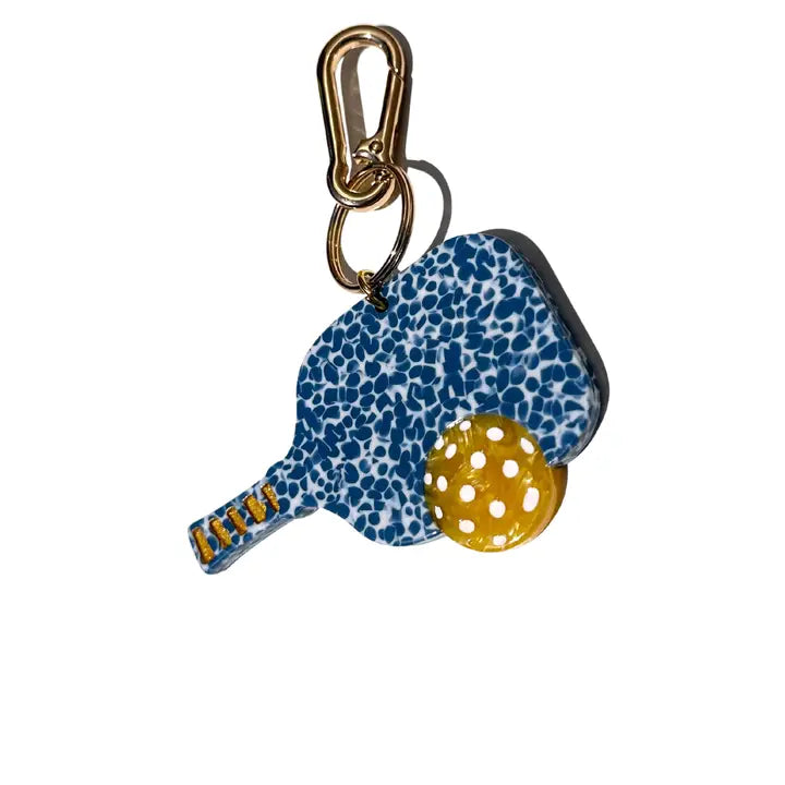 Hand-Painted Pickleball Bag Charm & Keychain