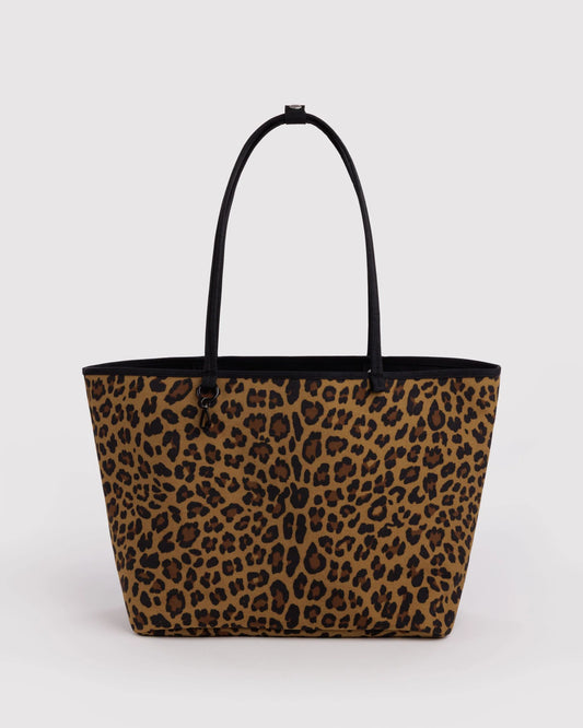 Large Nylon Reversible Tote- Leopard mix