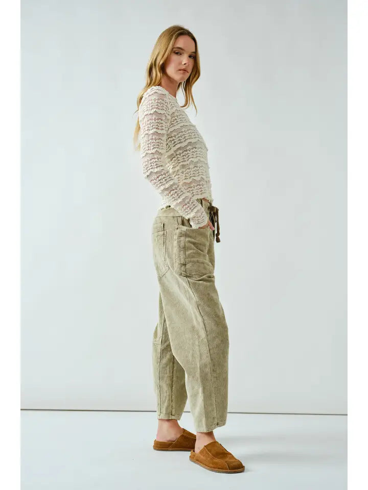 Long Sleeve Crew Neck Stretch Lace Top