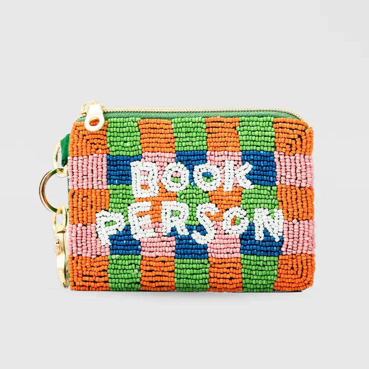 Book Person Beaded Pouch