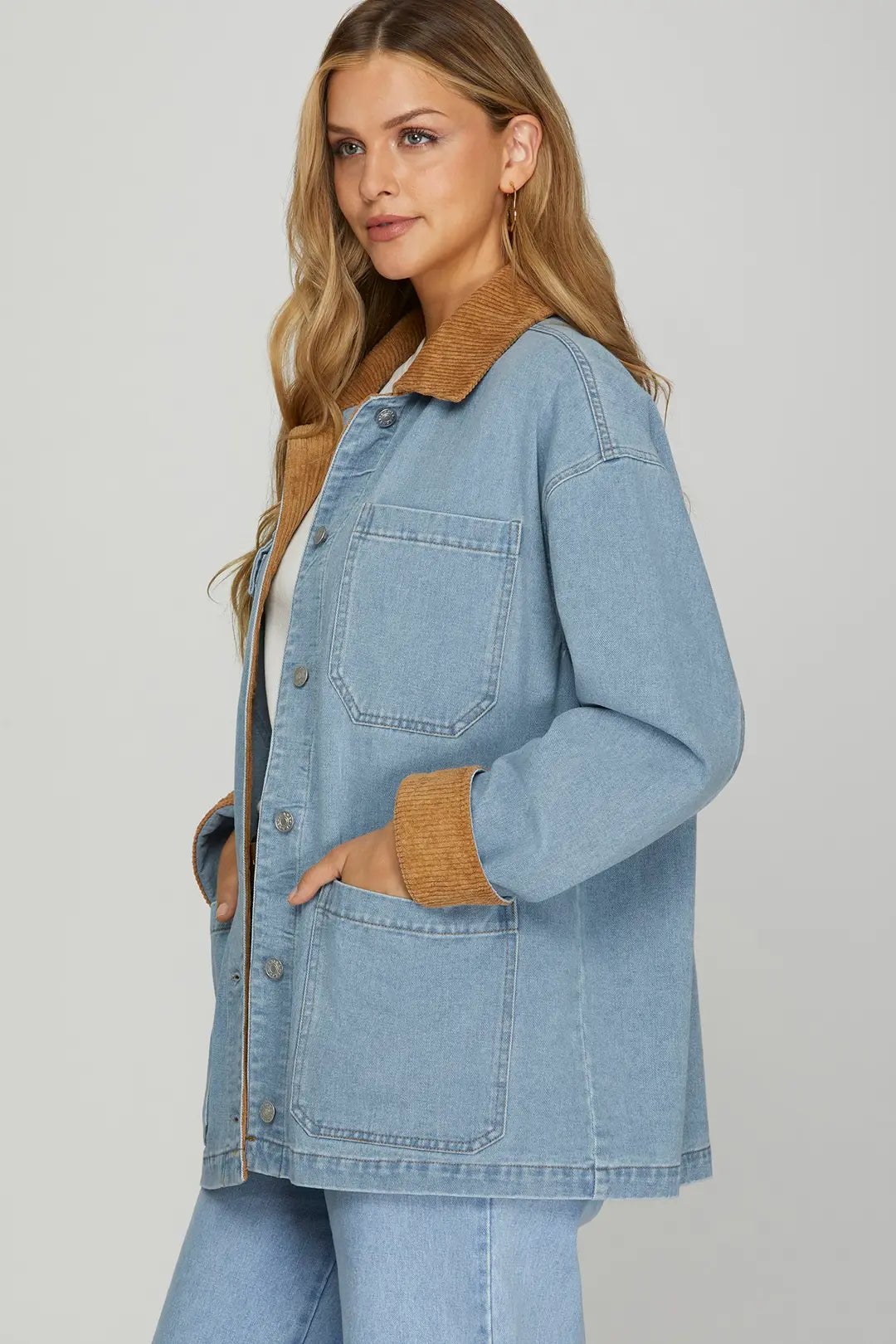 Washed Denim Barn Jacket