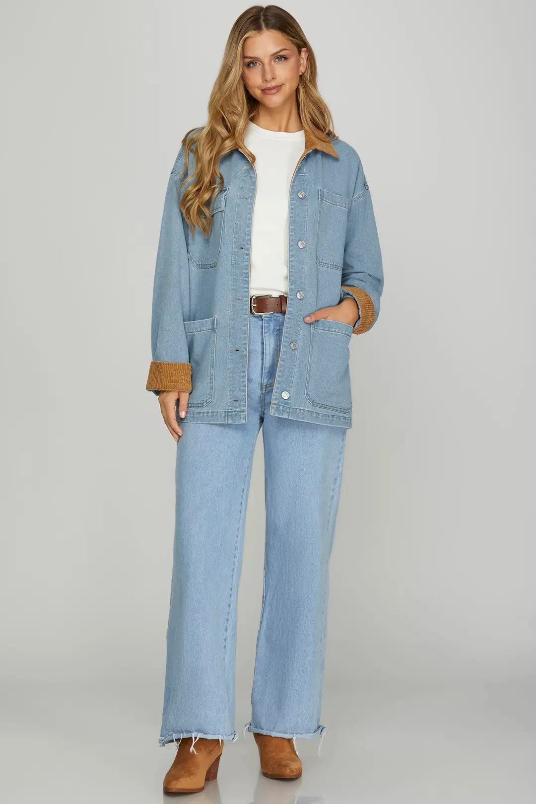 Washed Denim Barn Jacket