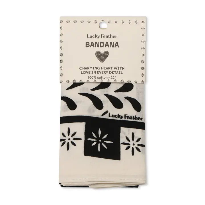Happiness Bandanas - Black and White