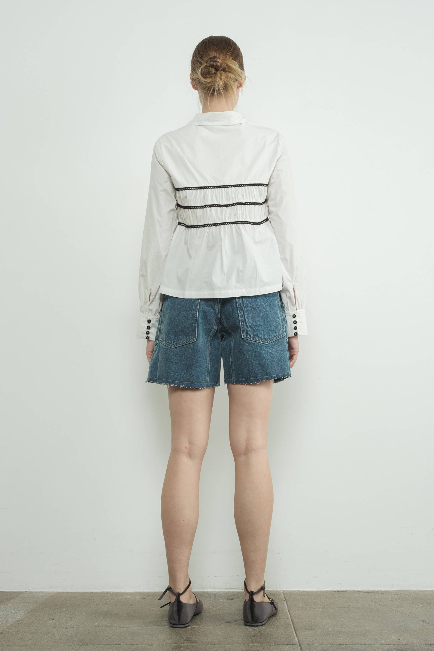 Vintage Washed Barrel Denim Shorts