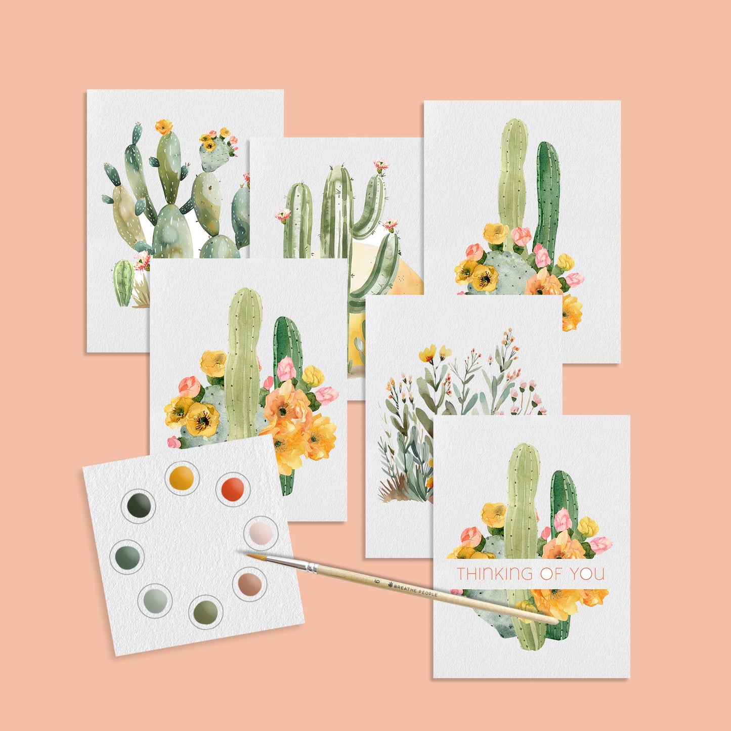 All in One Watercolor Mini Prints + Postcards: Desert Blooms