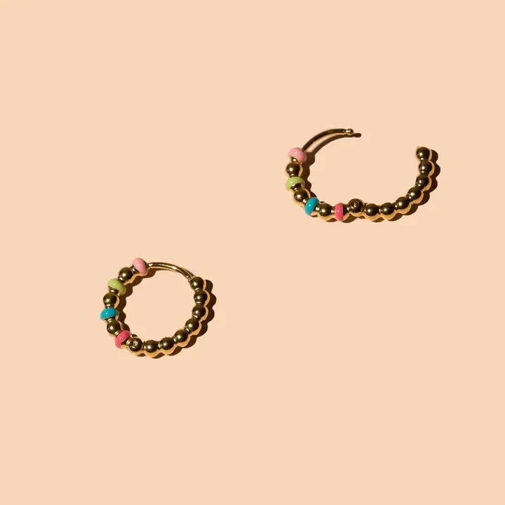 Dippin' Dots Hoops - 18K Gold Plated