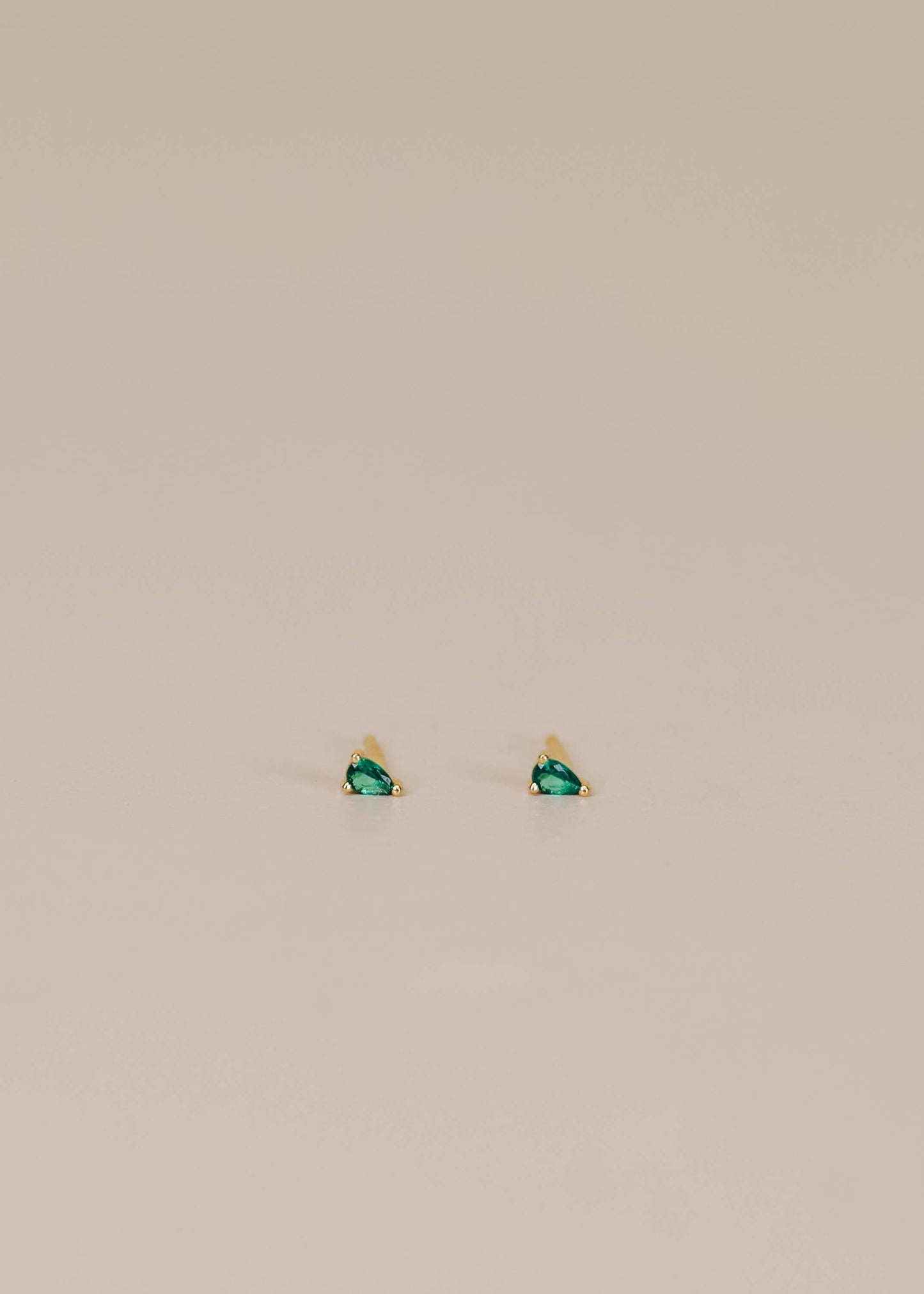 Emerald CZ Teardrop Earring