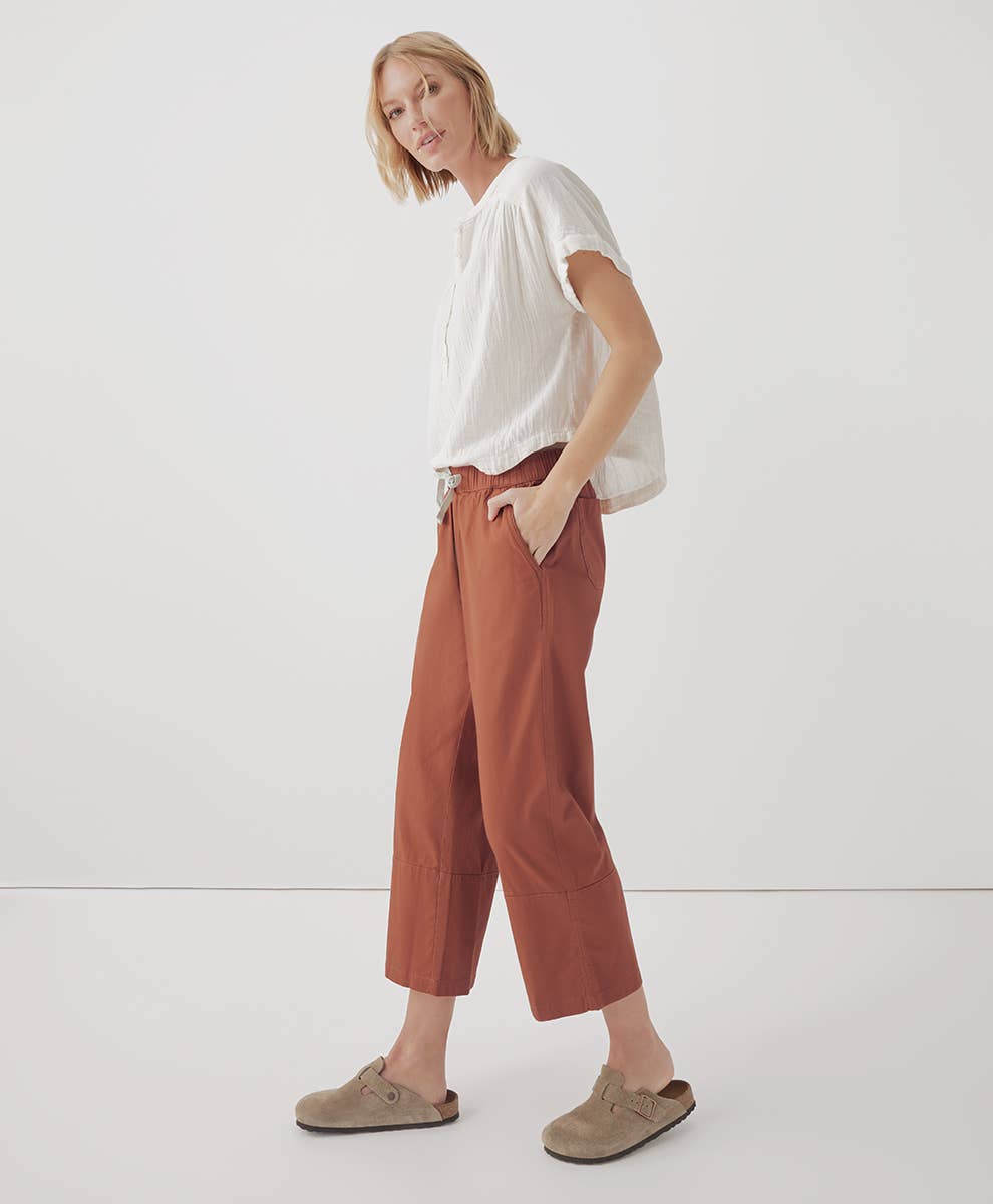 Pact Brand Daily Twill Crop Pant in Baked Clay