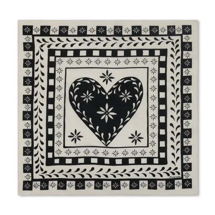 Happiness Bandanas - Black and White