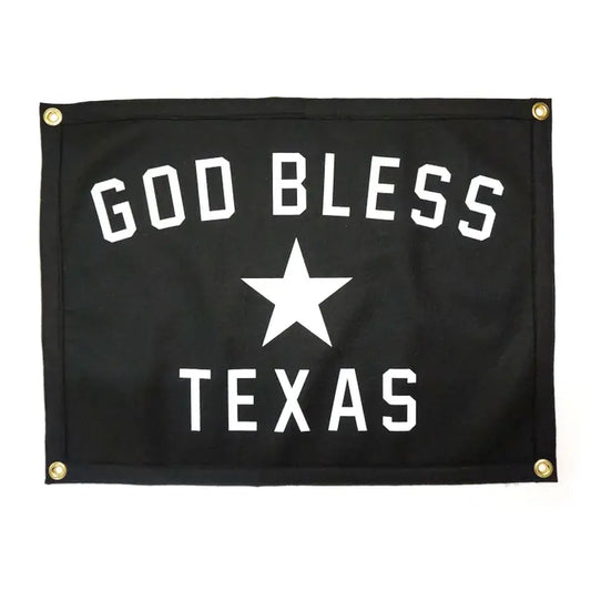 God Bless Texas Camp Flag