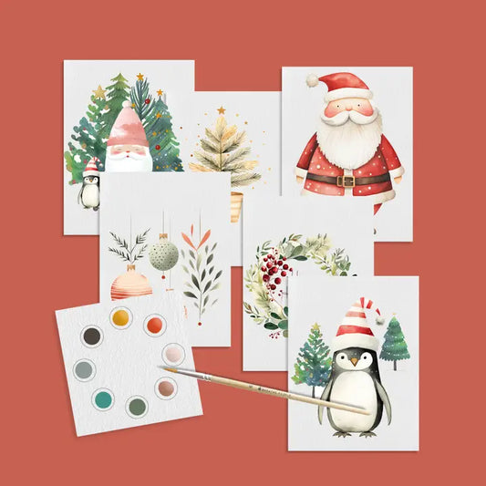DIY Holiday Watercolor Mini Prints + Postcards