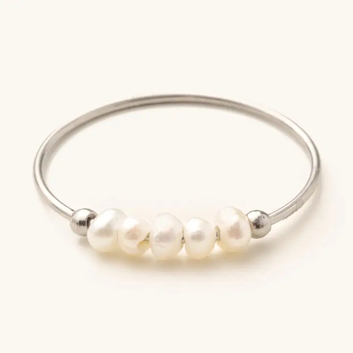 Polly Pearl Ring- Silver