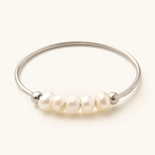 Polly Pearl Ring- Silver
