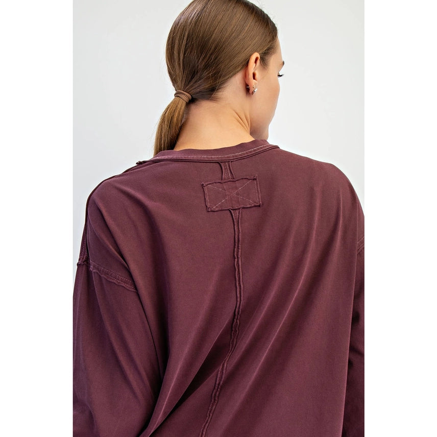 Washed Raw Edge Crew