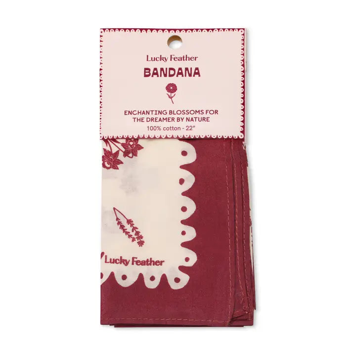 Happiness Bandanas - Deep Purple/Ivory Floral