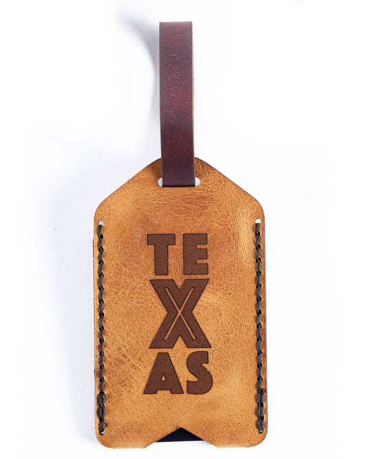Leather Texas Luggage Tags