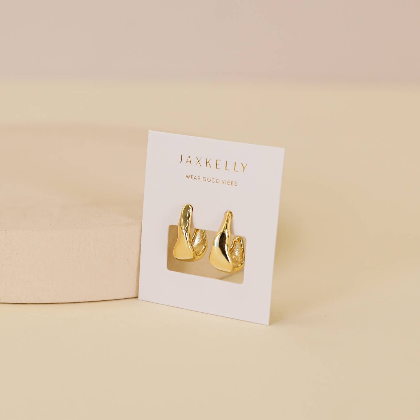 Small Ripple Gold Hoop Earrings