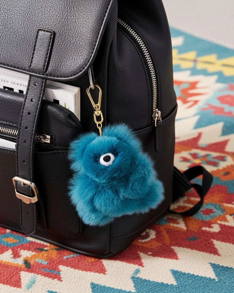 Alpaca Fleece Key Chain Bear - Micro 7"