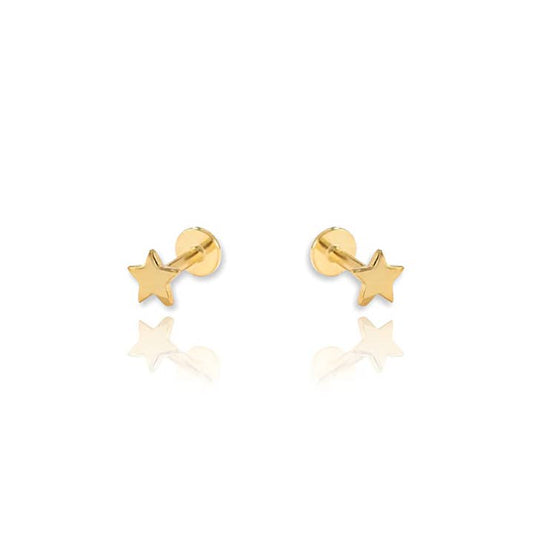 Star Screw Flat Back Cartilage Earrings