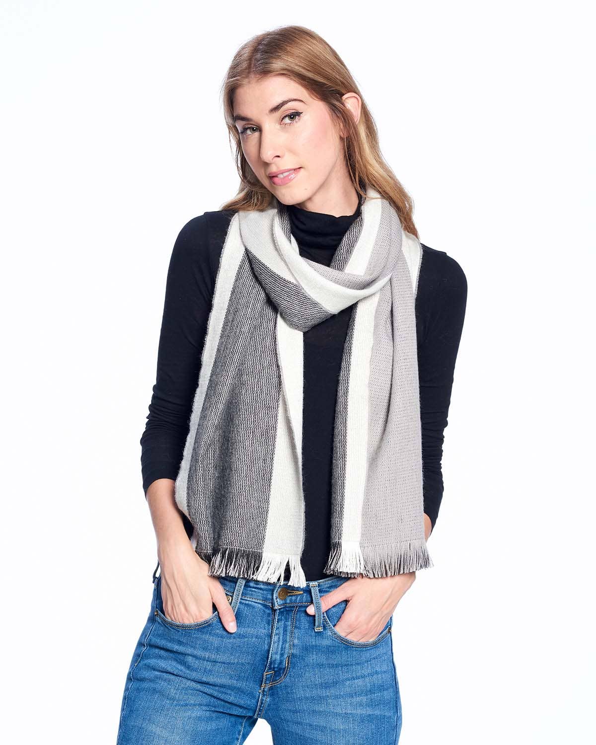 Alpaca Reversible Scarf - Jet Stream