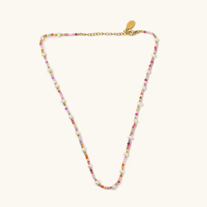 Penelope Pearl Pink Beaded Necklace