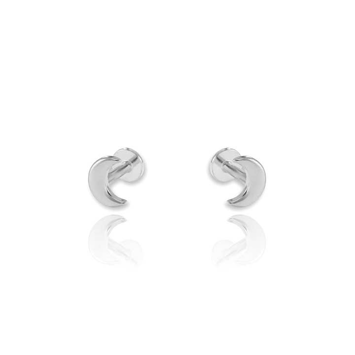 Moon Screw Flat Back Cartilage Earrings