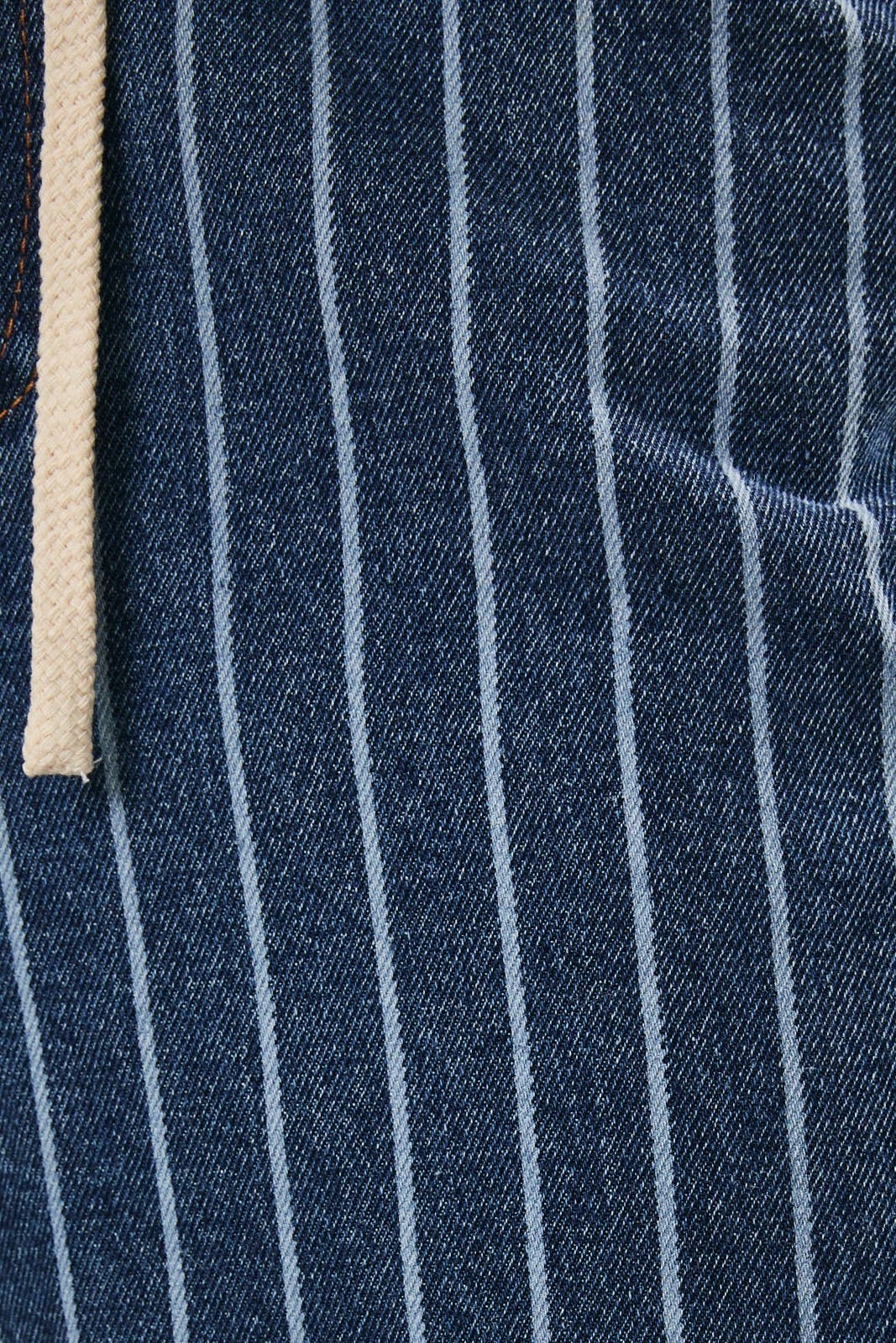 Striped Straight Front Tie Jeans