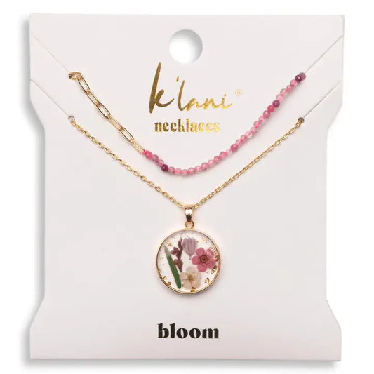 "Bloom" Pressed Flower Necklace Set