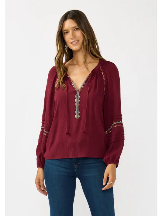 Embroidered Raglan Blouse