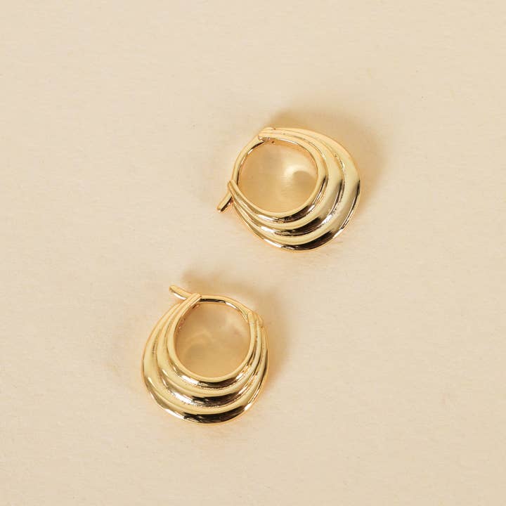 Gold Hoop - Triple Arch - Earrings