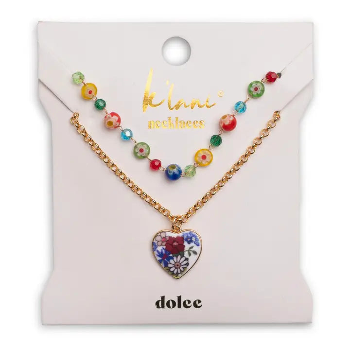 "Dolce Vita' Floral Glass Beads Necklace Set
