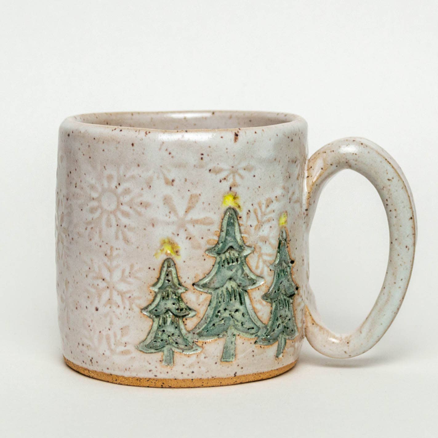 Holiday Trees Handmade Ceramic Mug 10 oz