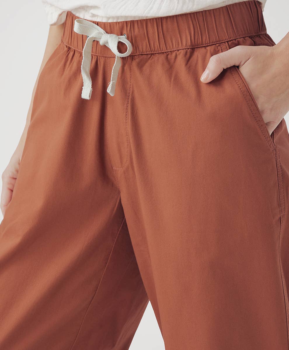 Pact Brand Daily Twill Crop Pant in Baked Clay