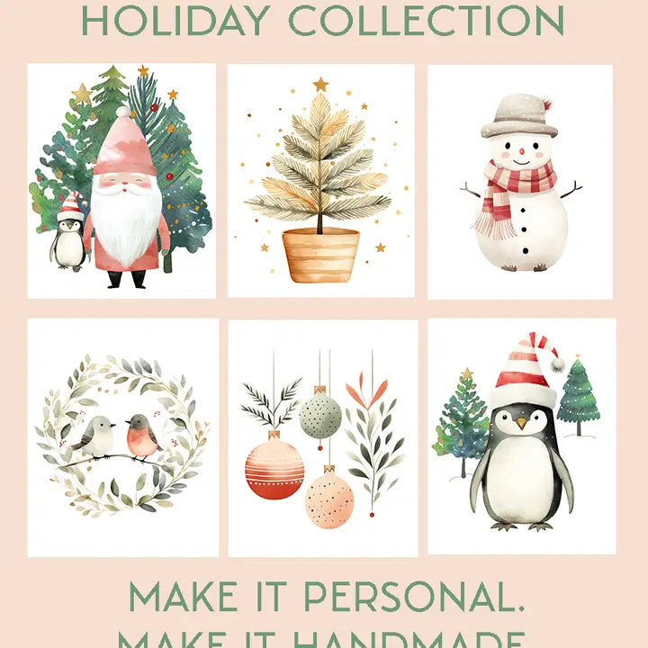 DIY Holiday Watercolor Mini Prints + Postcards