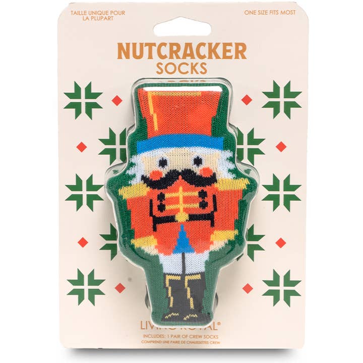 3D Packaged Crew Socks - Holiday - Nutcracker - Green