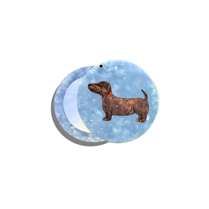 Hand-Painted Dachshund Compact Mirror