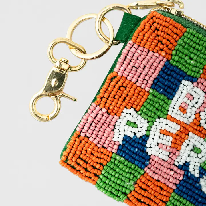 Book Person Beaded Pouch