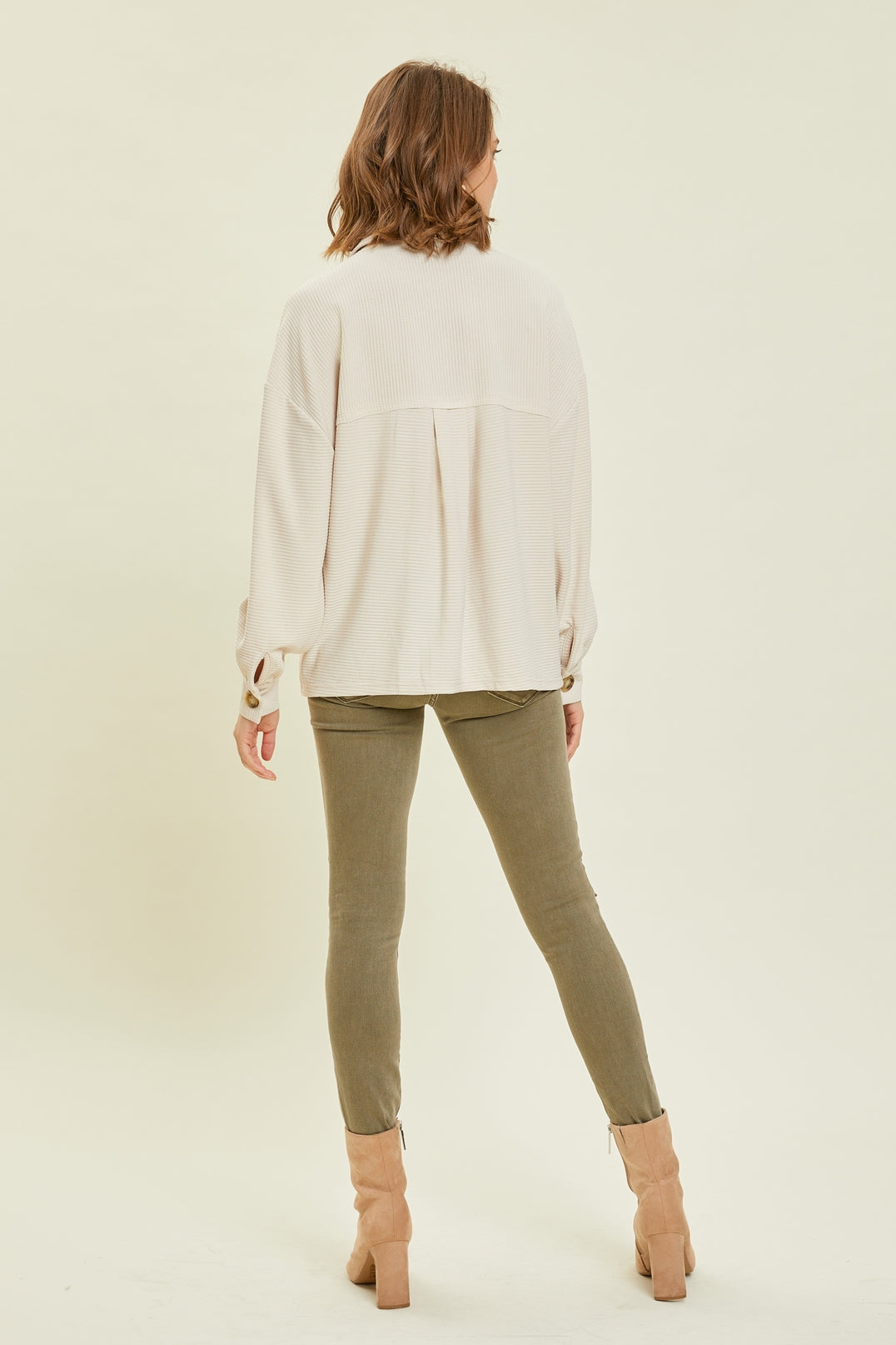 Textured Rib Oversized Shirt