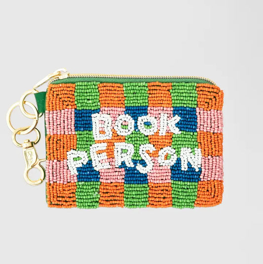 Book Person Beaded Pouch